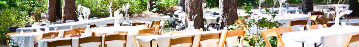 rows of seats outside for a wedding