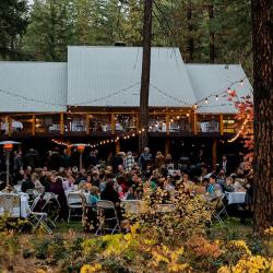 Lodge lawn in fall