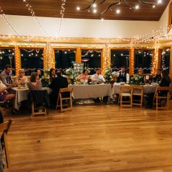 Dinner in the main room of the lodge