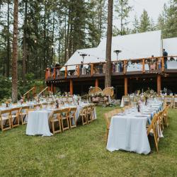 Lodge lawn dinner set-up